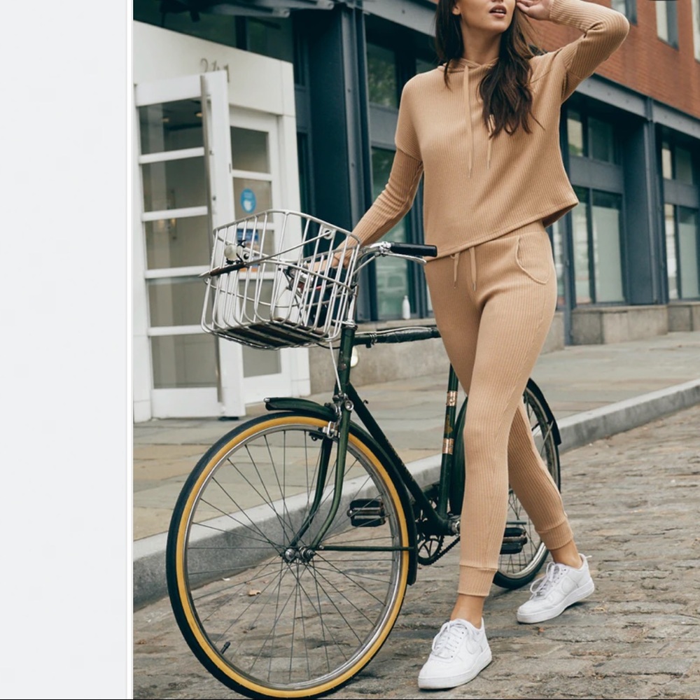 Lett Amsterdam Ribbed Jogger Pant in Camel NWT